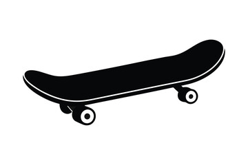 skateboard silhouette on white background © Mahinur