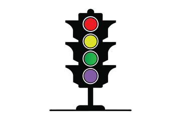 3d traffic lights icon isolated on white background