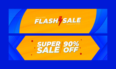 Banner Social Media Flash Sale and Super Sale Design Template