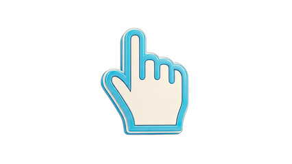 3D Cursor Hand Icon on transparent background