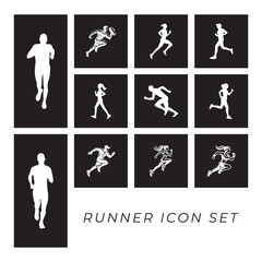 Running men and women set logo template