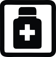 Obraz premium Medical bottle with cross symbol