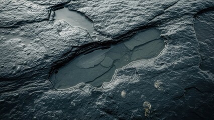 Close-up of textured dark rock formation with natural patterns.