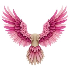 Obraz premium Pink feathered angel wings with soft gradient effect
