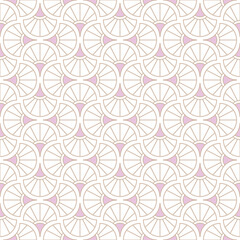 Flower geometric pattern. Seamless vector background. White and pink ornament. Ornament for fabric, wallpaper, packaging. Decorative print
