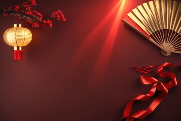 Chinese New Year Luxury Background with Red and Gold Festive