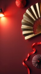 Chinese New Year Luxury Background with Red and Gold Festive