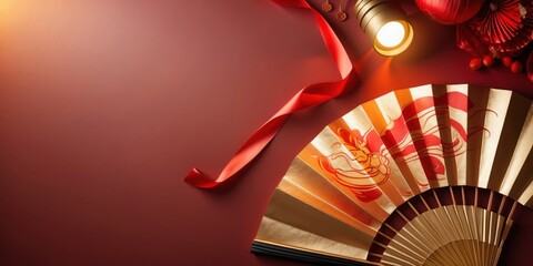 Chinese New Year Luxury Background with Red and Gold Festive