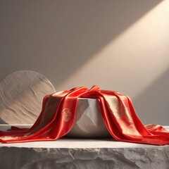 Chinese New Year Luxury Background with Red and Gold Festive