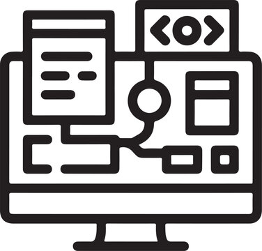 Web development and coding on computer screen