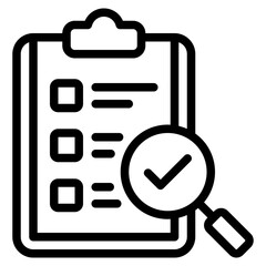 Checklist Icon with Magnifying Glass