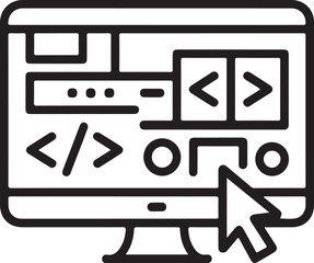 Coding on computer screen with cursor