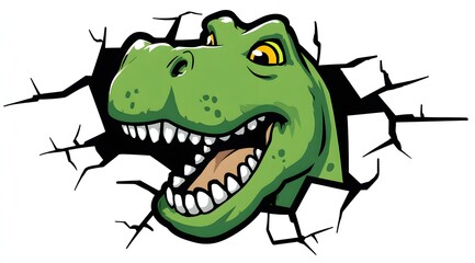 Fototapeta premium Cartoon colored dinosaur animal illustration