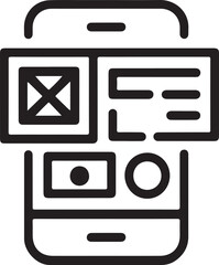 Mobile phone user interface vector icon, UI/UX icon, mobile notification icon