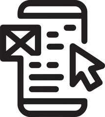 Email notification icon with cursor