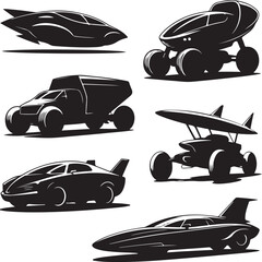 Futuristic concept vehicles and cars with advanced designs
