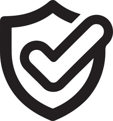 Secure shield with checkmark symbol vector icon, verification icon, safe icon, EPS