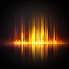 Abstract golden light streaks over dark background visual design element