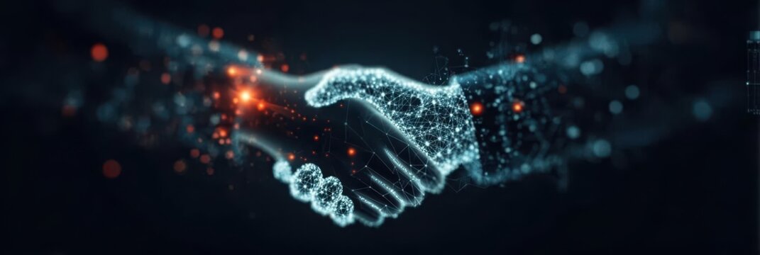 A handshake highlights trust within a business partnership inspiring collaboration toward a strong merger alliance