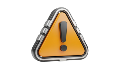Exclamation mark warning symbol on transparent background