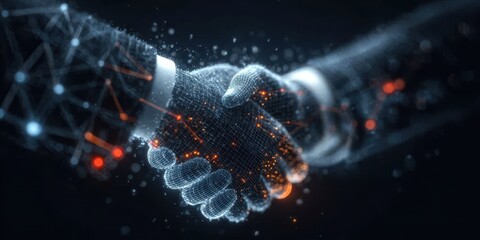 A handshake starts a partnership of trust guiding business collaboration toward a merger that strengthens their alliance