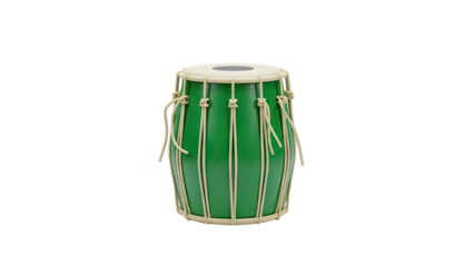 Green Tabla Drum on transparent background