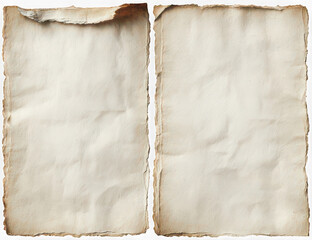 Old paper vintage texture torn edge blank sheet aged document antique background weathered rustic empty retro isolated nostalgic