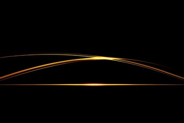 Abstract golden lines on black background for modern design elements