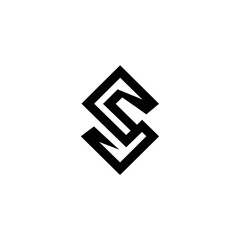 Abstract geometric icon design modern minimalist graphic element on white