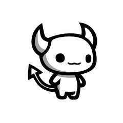 Cartoon devil illustration white background isolated concept design