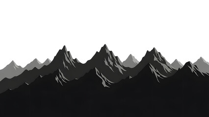 Snowy mountain landscape with alpine peaks and clouds