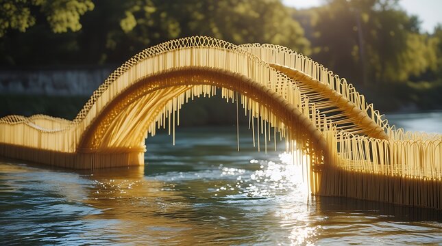 Futuristic Bridge Across Cloudscapes: A Digital Masterpiece