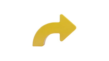 3D Yellow 3D Arrow Icon on transparent background