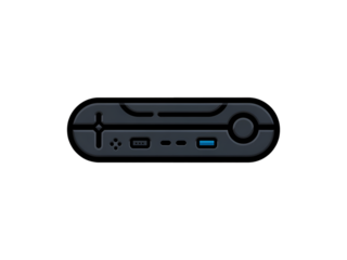 Sleek Black Portable Gaming Console with Multiple Ports and Controls - Vector Illustration
