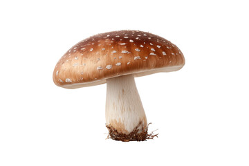 Brown mushroom with white spots on black background studio shot fungi, Isolated On White Background, Png Transparent