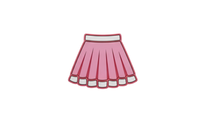 Pink Pleated Skirt Icon on transparent background
