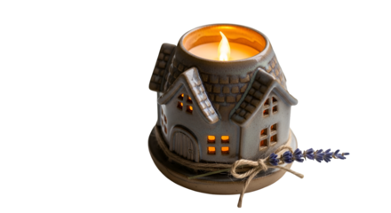 "Cozy House Lantern: Warm Hearthhouse Figurine with Tiny Window Lights (Adobe Stock Style)"
