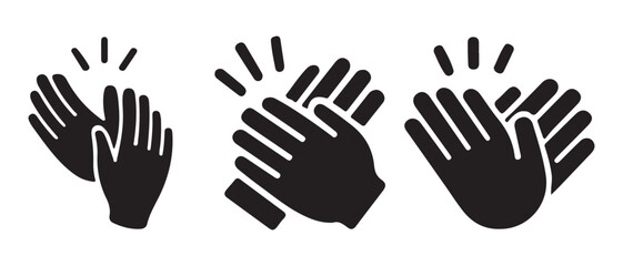 Obraz premium Clapping Hands Icons Showing Applause and Appreciation on White Background.