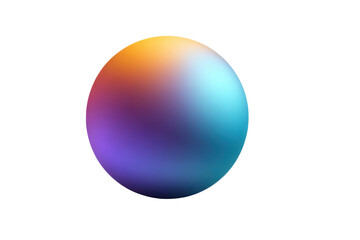 Gradient sphere with orange purple and blue colors on black background abstract, Isolated On White Background, Png Transparent
