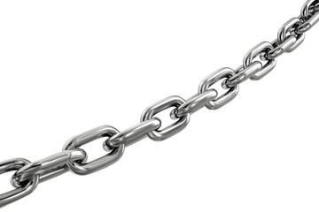 Obraz premium Polished Silver Metal Chain Links on Black Background steel, Isolated On White Background, Png Transparent