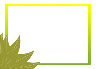 Fototapeta premium Green leaves frame with a gradient border for a natural theme or design element