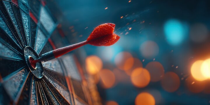 Precise dart strike on bullseye