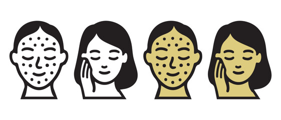 Before and after skincare treatment results showing clear skin transformation.