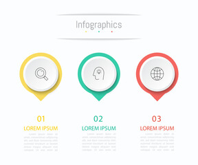 Infographic 3 options design elements for your business data. Vector Illustration.