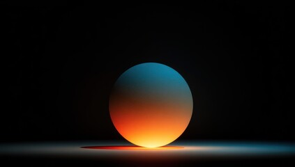 Abstract glowing sphere with color gradient on dark background