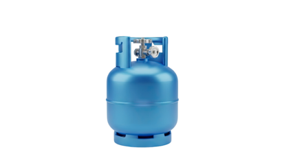 Blue Gas Cylinder Propane Tank Isolated on White on transparent background