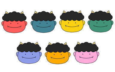 節分の鬼のイラストセット