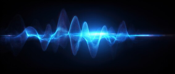 Abstract glowing wave design on a black background for data visualization