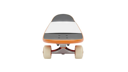 Orange Skateboard Front View with White Grip Tape
