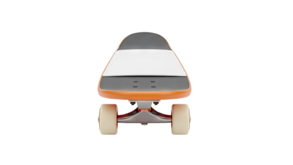 Orange Skateboard Front View with White Grip Tape